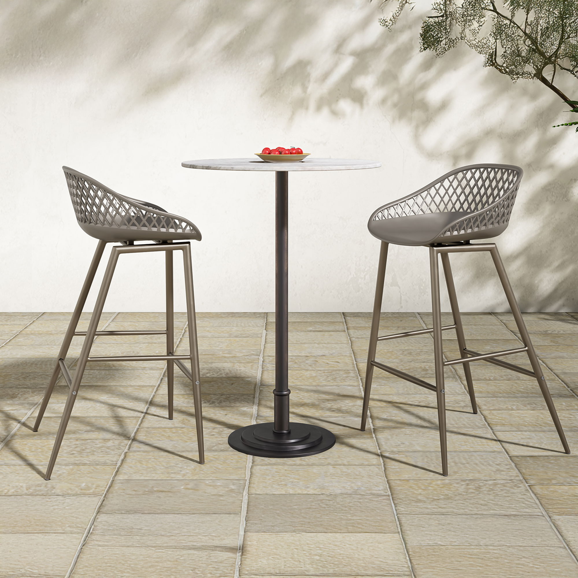 Piazza Outdoor Counter Stool Grey - Set Of Two, Outdoor Chair by Moe's Home, 1'7" width x 2'10" height x 1'7" depth View 8