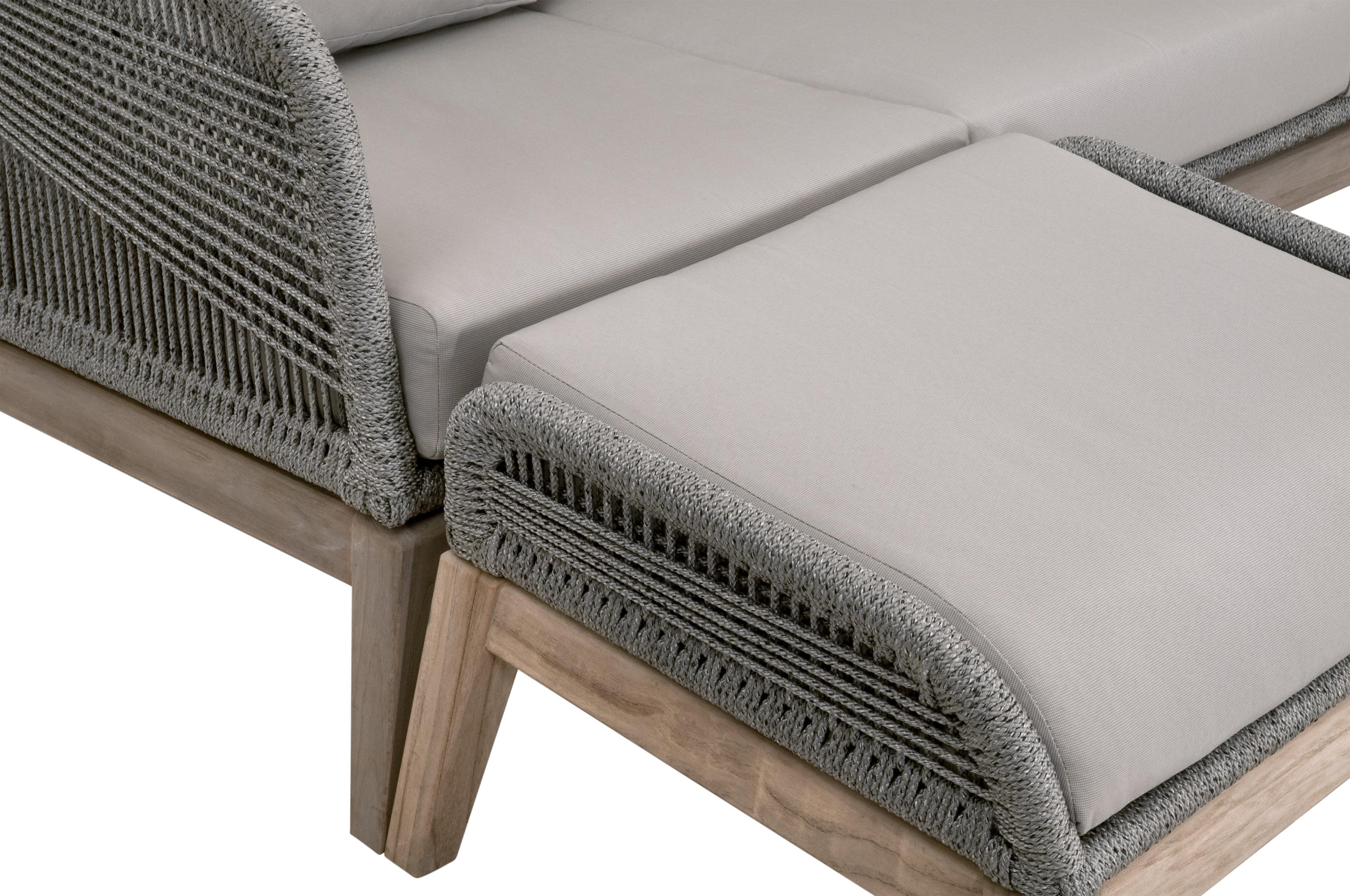 Loom Outdoor Footstool, Ottoman by Essentials for Living, 29" width x 17.75" height x 24" depth View 12