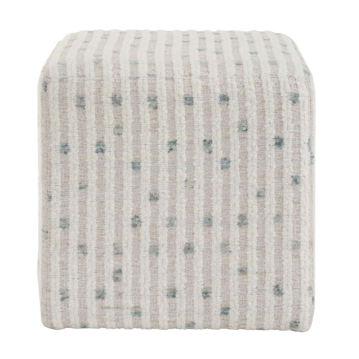 Joie White Chenille Ottoman, by Uttermost, 18" width x 18" height x 18" depth View 5