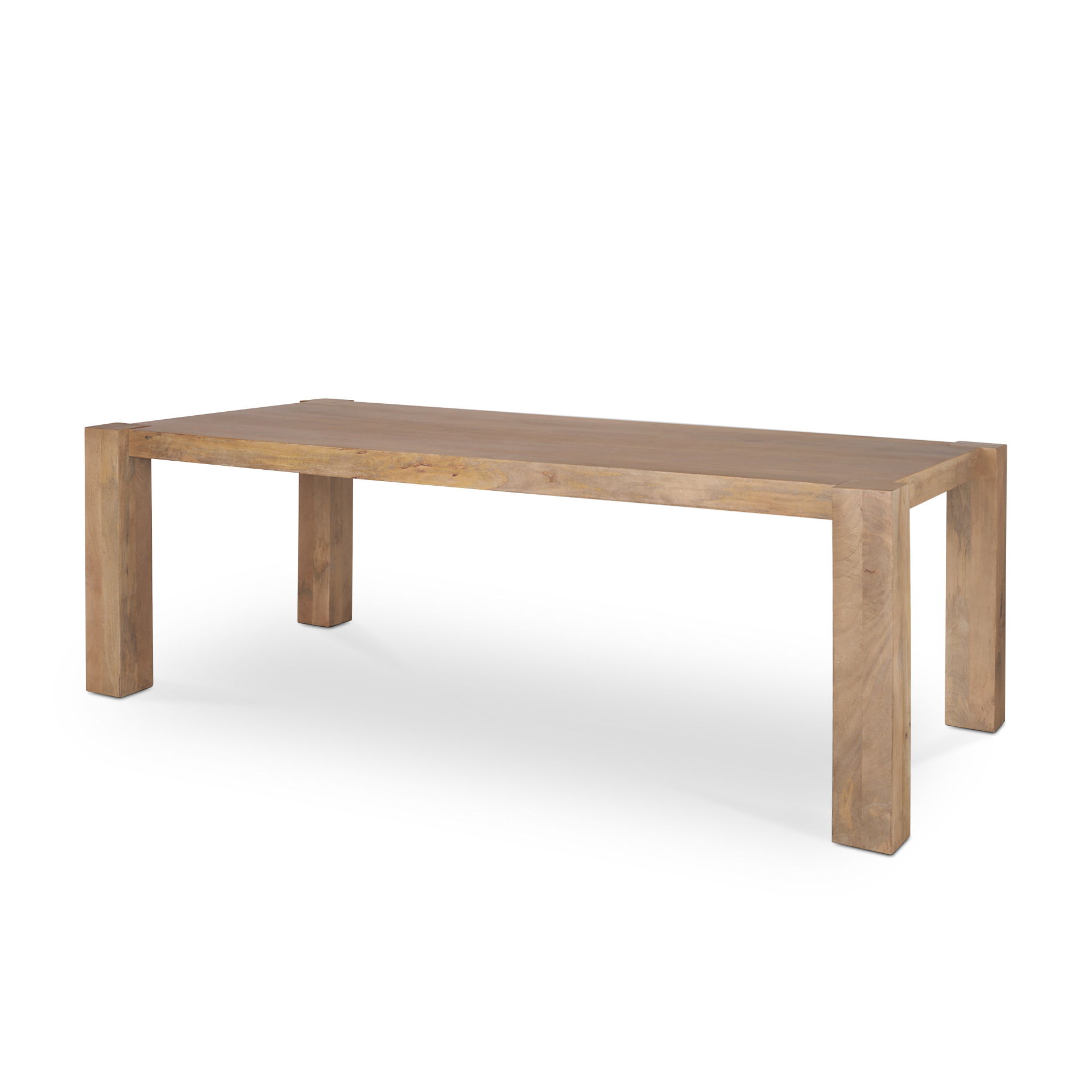 Beth Light Brown Wood Rectangular Dining Table, by Mercana, 88" length x 42" width x 30" height View 1