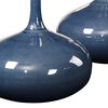 Zayan Blue Vases Set/2, Decorative by Uttermost, 9" width x 7.87" height x 9" depth thumbnail 3