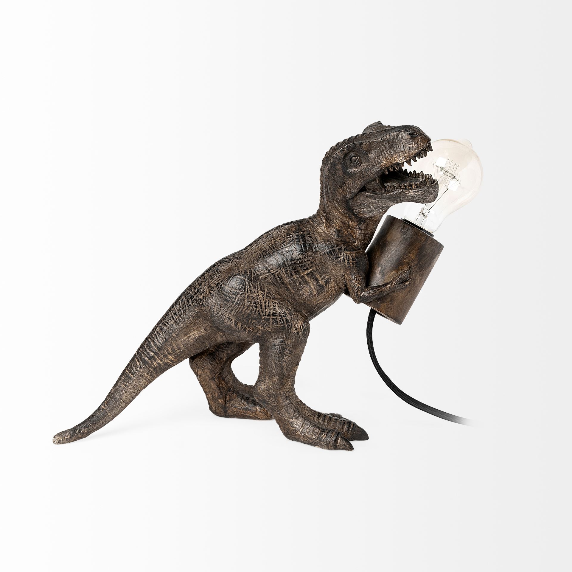 Raptor (10.6'H) Dark Tone Resin Tyrannosaurus Rex Table Lamp large image 