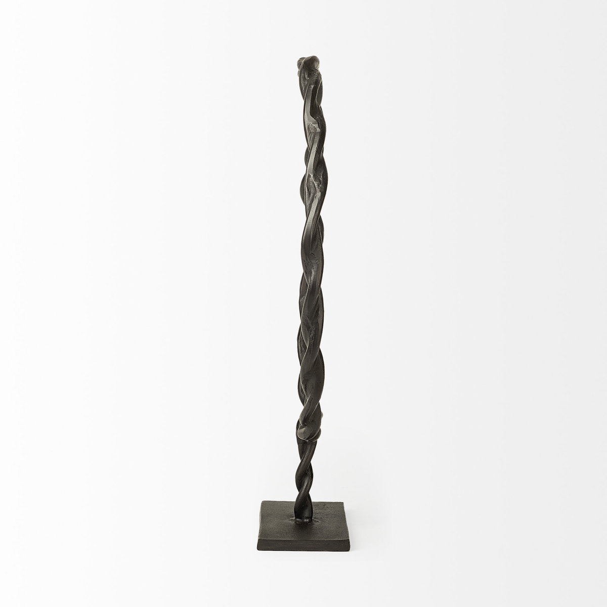Rizwan (Large) Black Aluminum Braided Circular Object, Decorative Object by Mercana, 18.5" length x 3.3" width x 23" height View 4