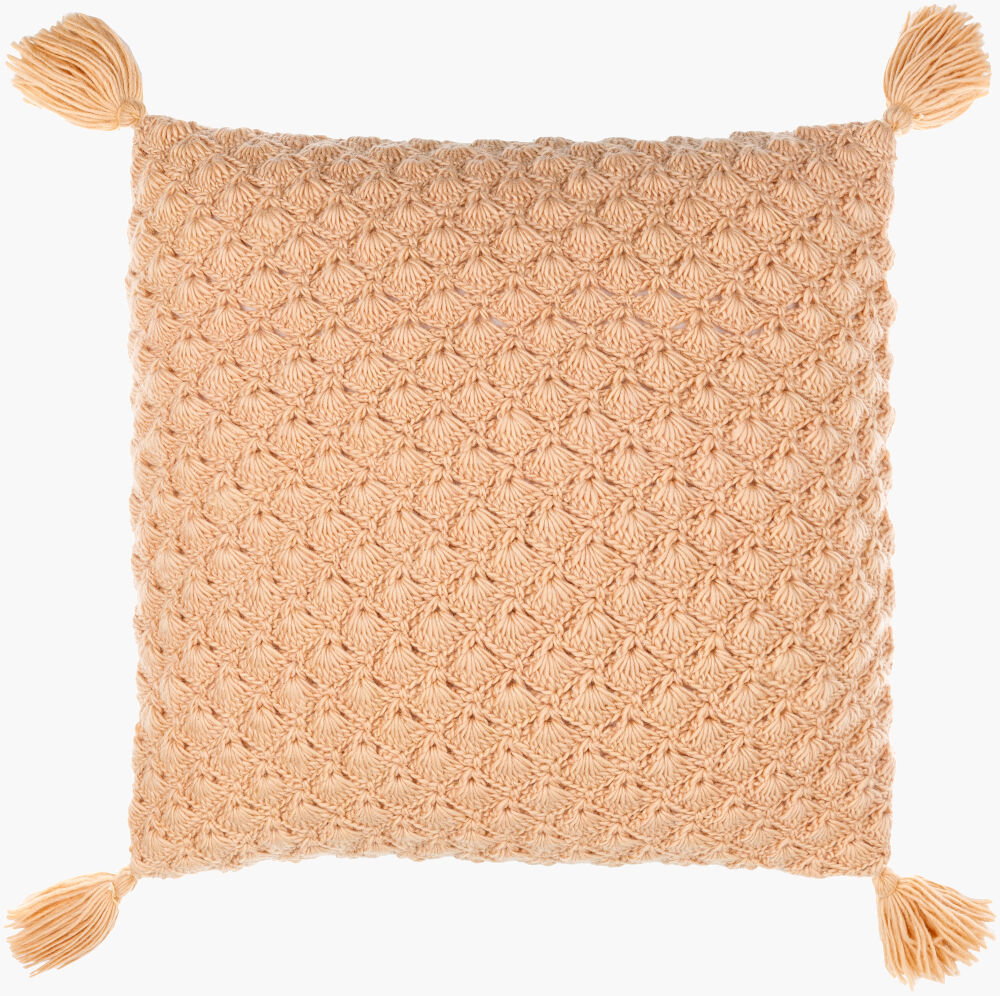Makrome Accent Pillow Down, Decorative Pillow by Surya, 18" length x 18" width