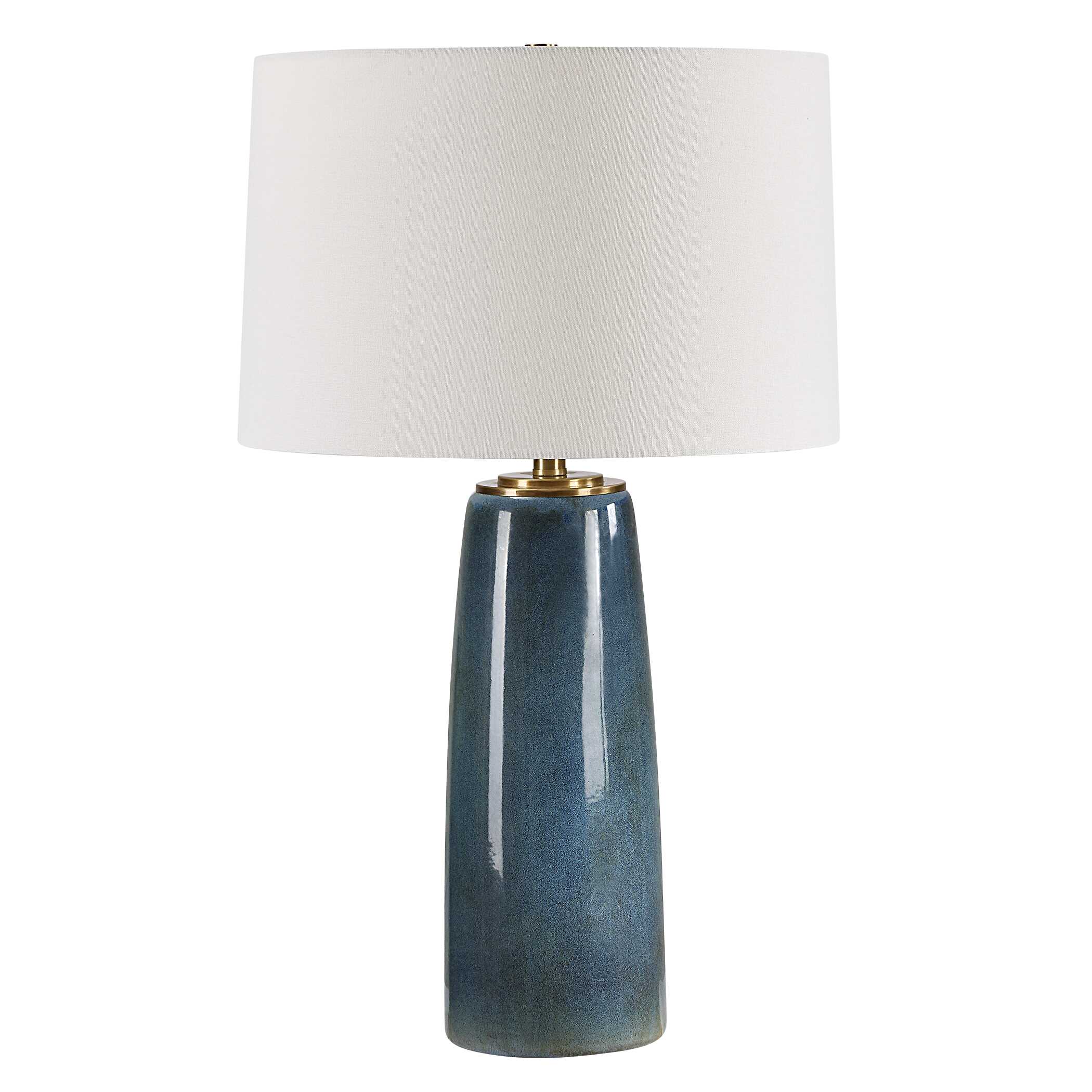 Submerged Deep Blue Table Lamp, by Uttermost, 16" width x 26.25" height x 16" depth View 5