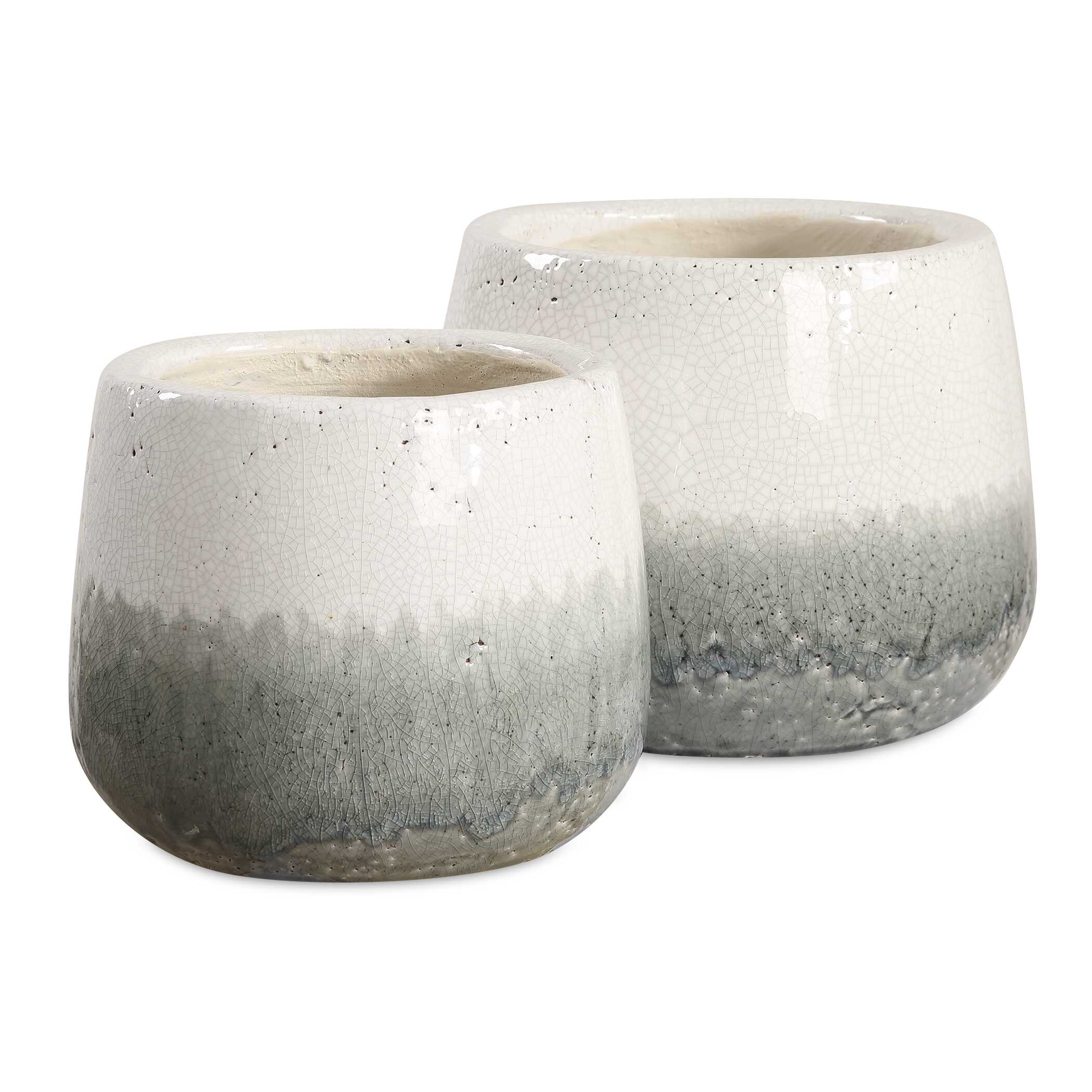 Nimbus Vases Set/2, Decorative by Uttermost, 8" width x 6.25" height x 8" depth View 1