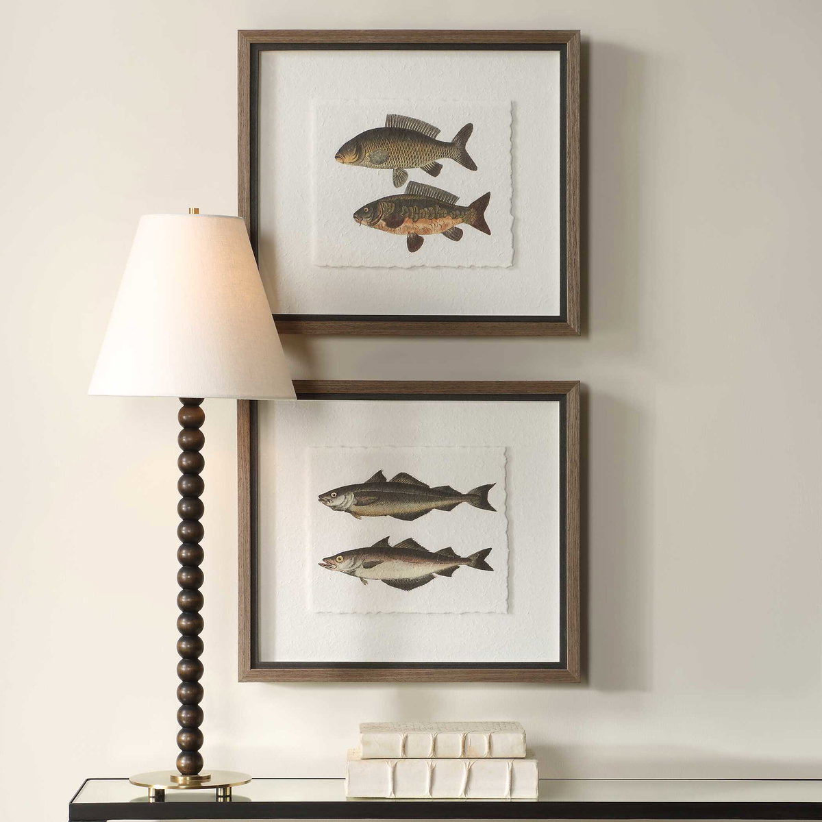 The Catch Framed Fish Prints Set/2, by Uttermost, 1'8.5" width x 1'6.25" height x 1.75" depth View 2