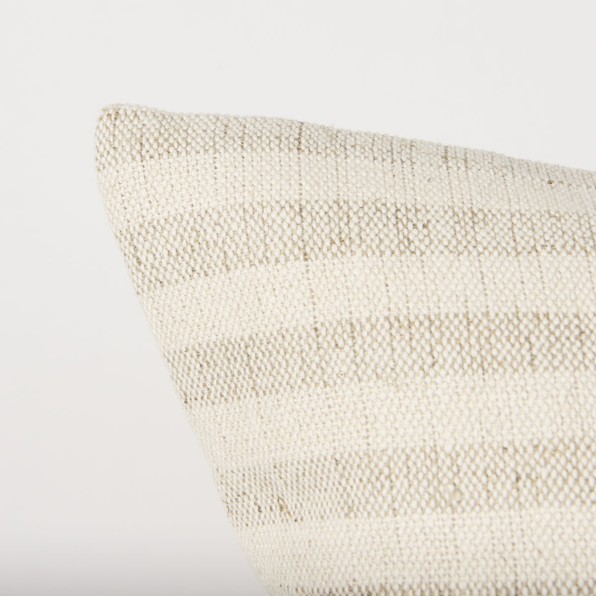 Jace Cream with Beige Stripe Linen-Cotton Square Decorative Pillow Cover, by Mercana, 22" length x 22" width x 0.2" height View 8