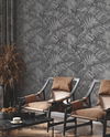 Palm Cove Toile Silver & Black Wallpaper thumbnail 1
