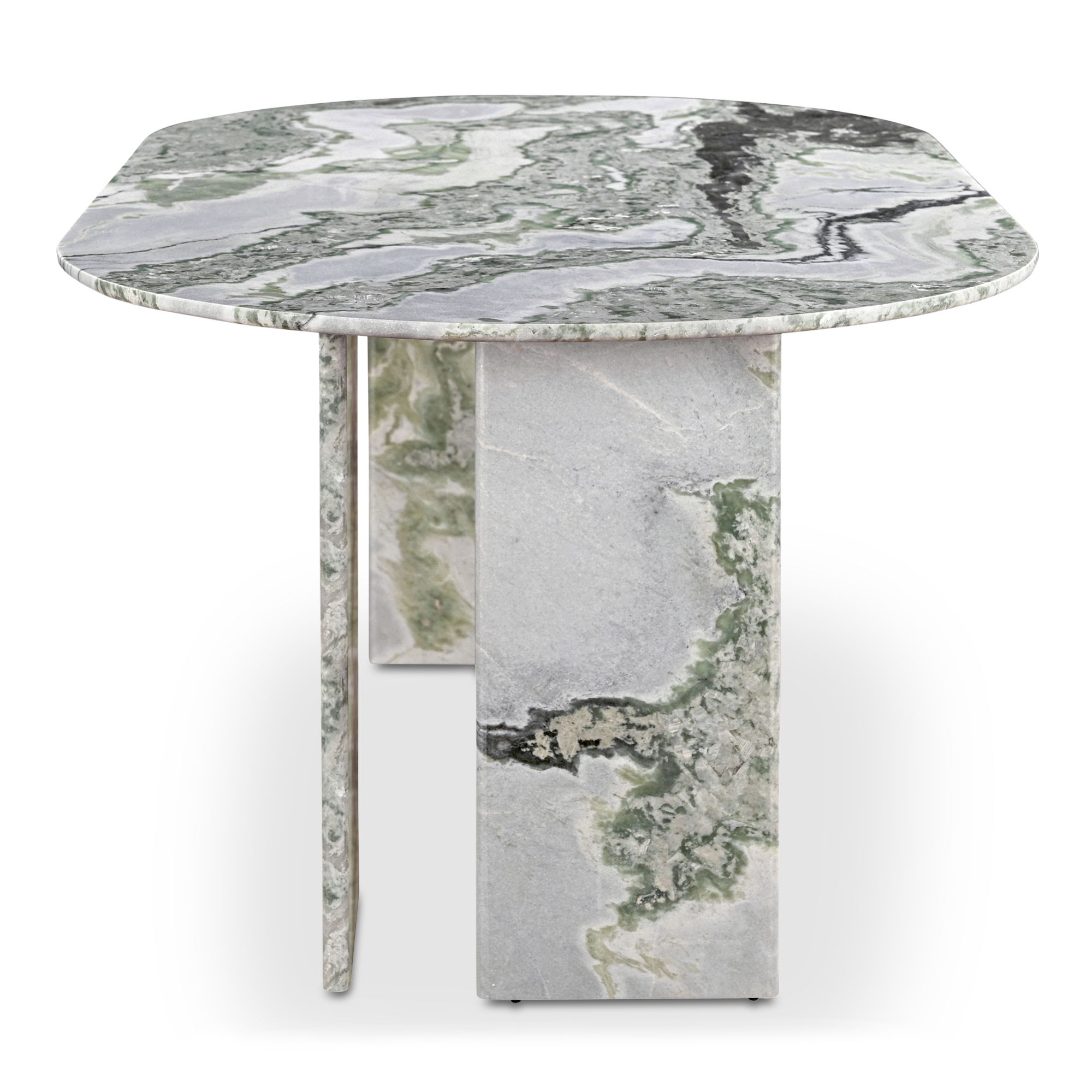 Celia Oval Dining Table Green Onyx Marble, by Moe's Home, 72" width x 30" height x 40" depth View 3