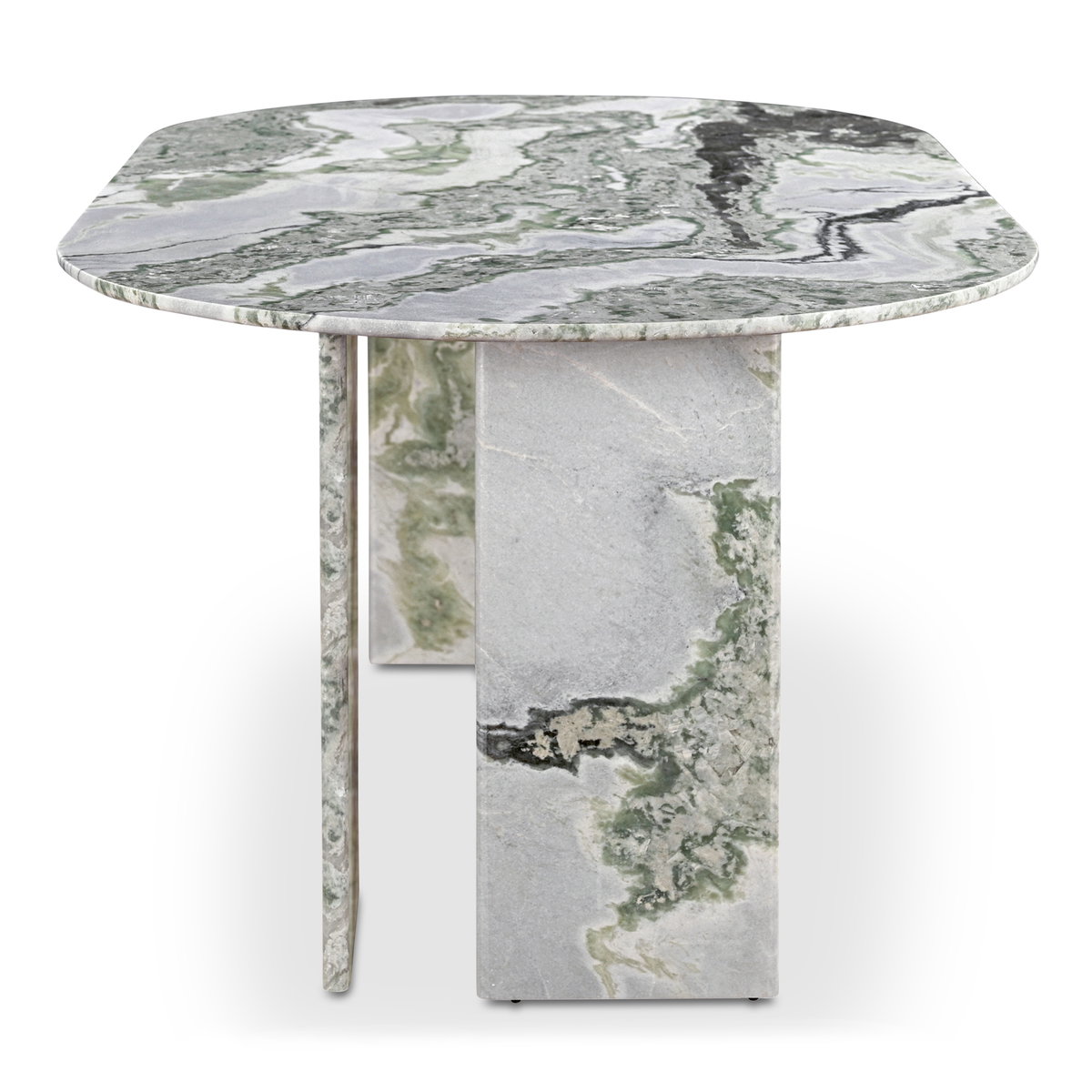 Celia Oval Dining Table Green Onyx Marble, by Moe's Home, 72" width x 30" height x 40" depth View 3
