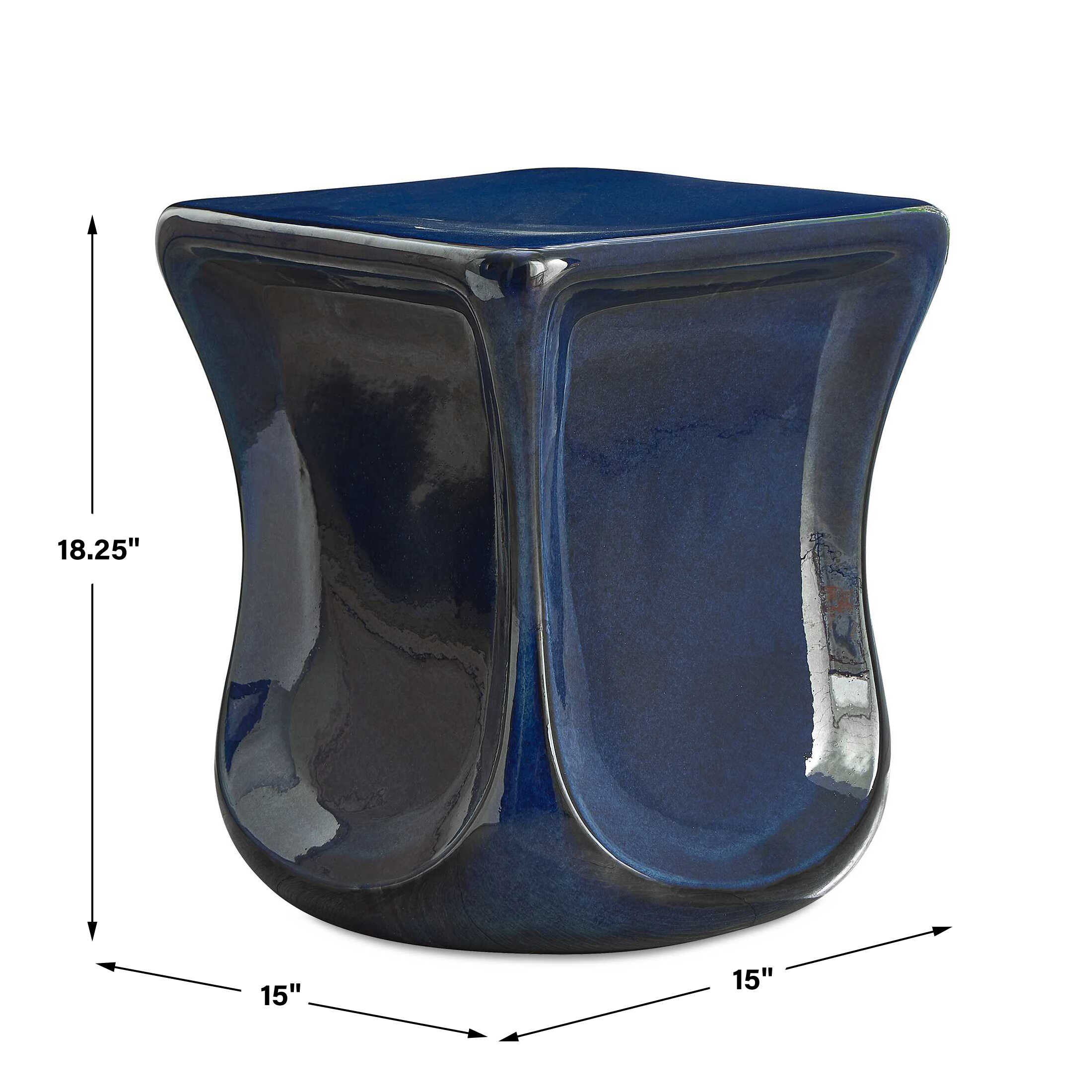 Kaz Deep Blue Garden Stool large image 