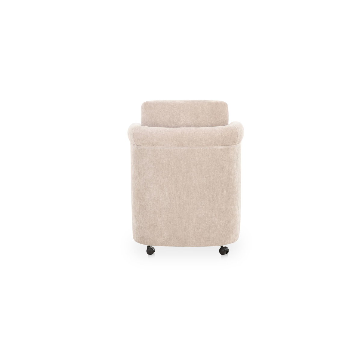 Mesto Rolling Dining Chair Taupe, by Moe's Home, 26" width x 32.5" height x 25.6" depth View 6