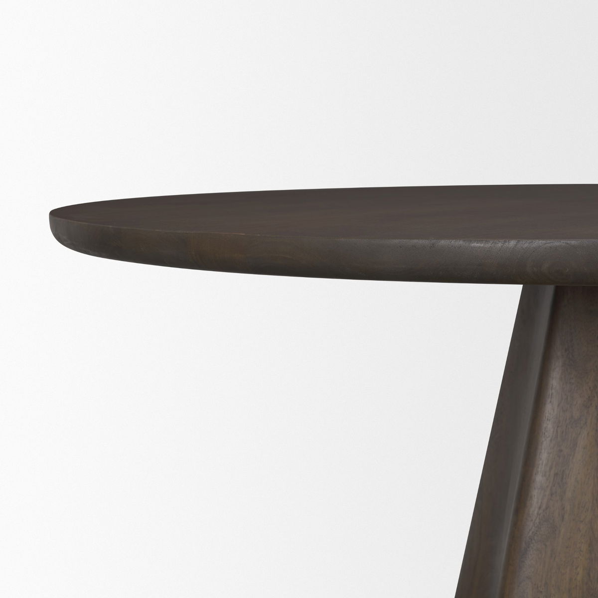 Jovani 60' Round Pedestal Dining Table | Modern | Dark Brown Wood | Seats 6, by Mercana, 60" length x 60" width x 30" height View 9