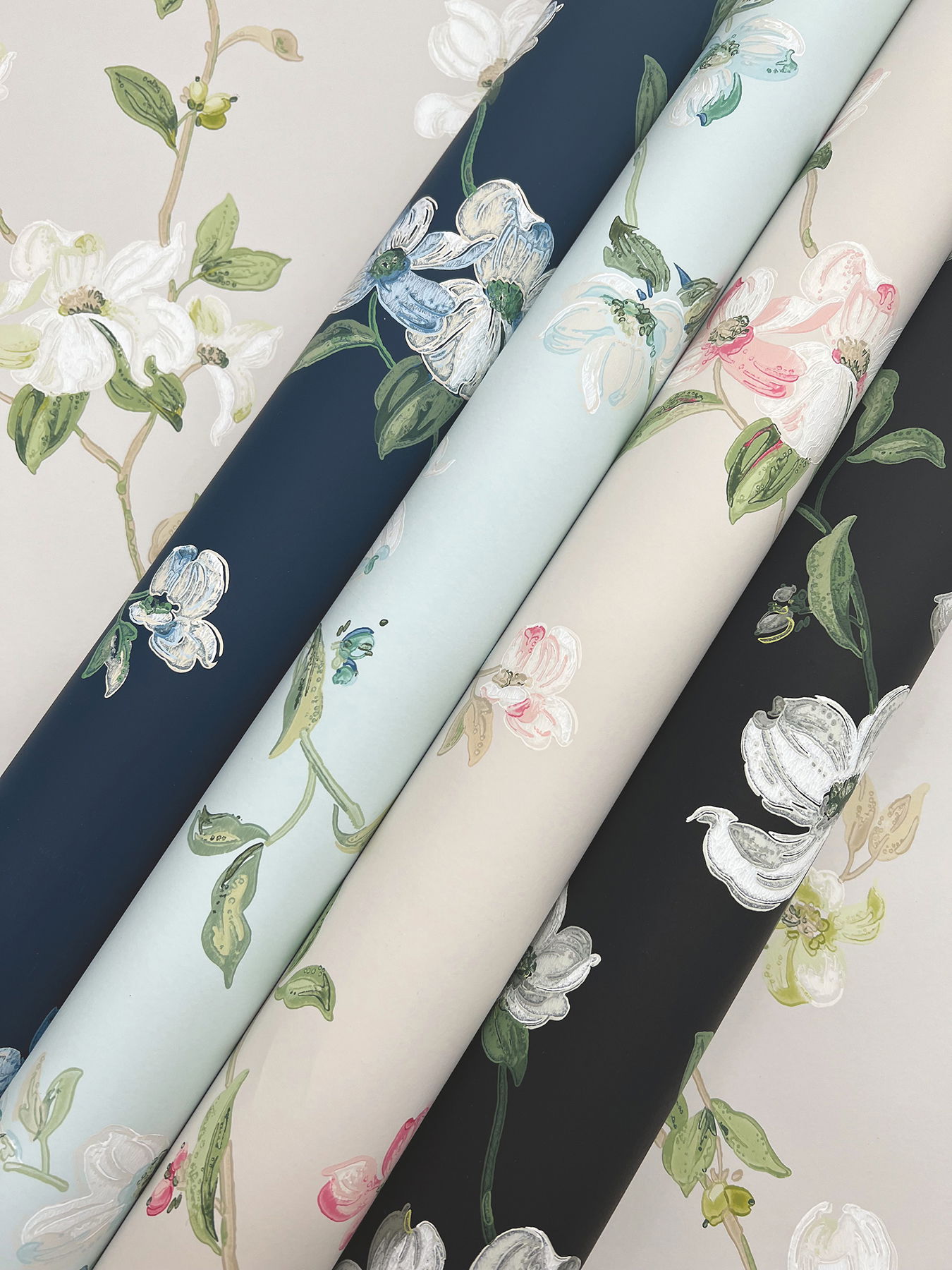 Dogwood Light Grey Wallpaper large image 