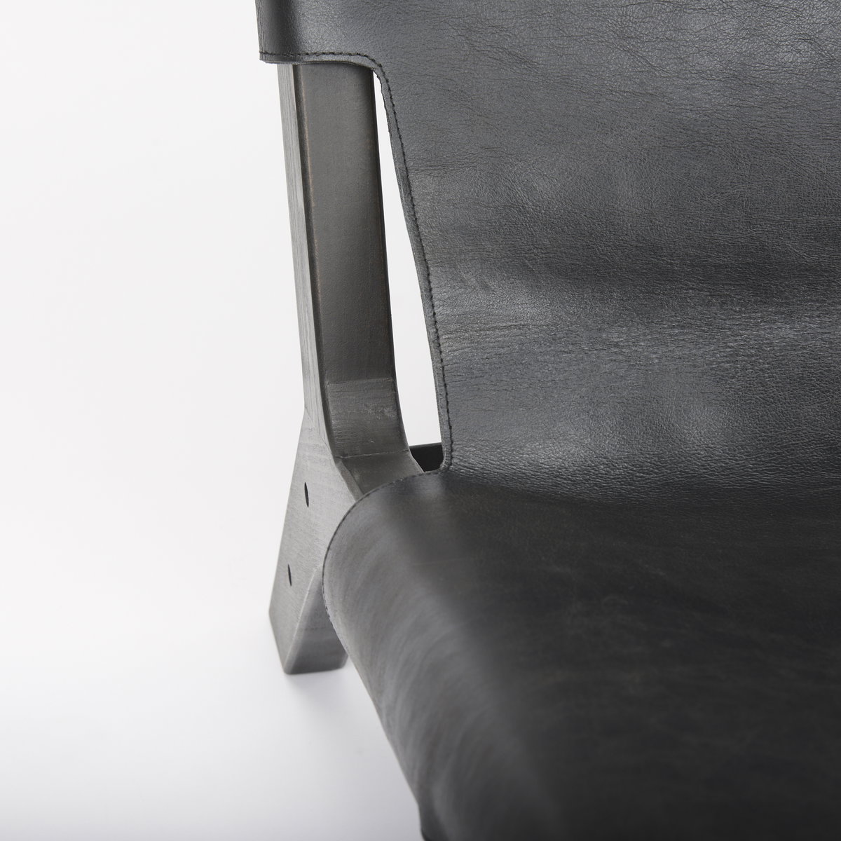 Elodie 24.4L x 33.9W x 30.7H Black Leather with Black Stain Beech Wood Frame Accent Chair, by Mercana, 24.41" length x 31.5" width x 30.71" height View 10
