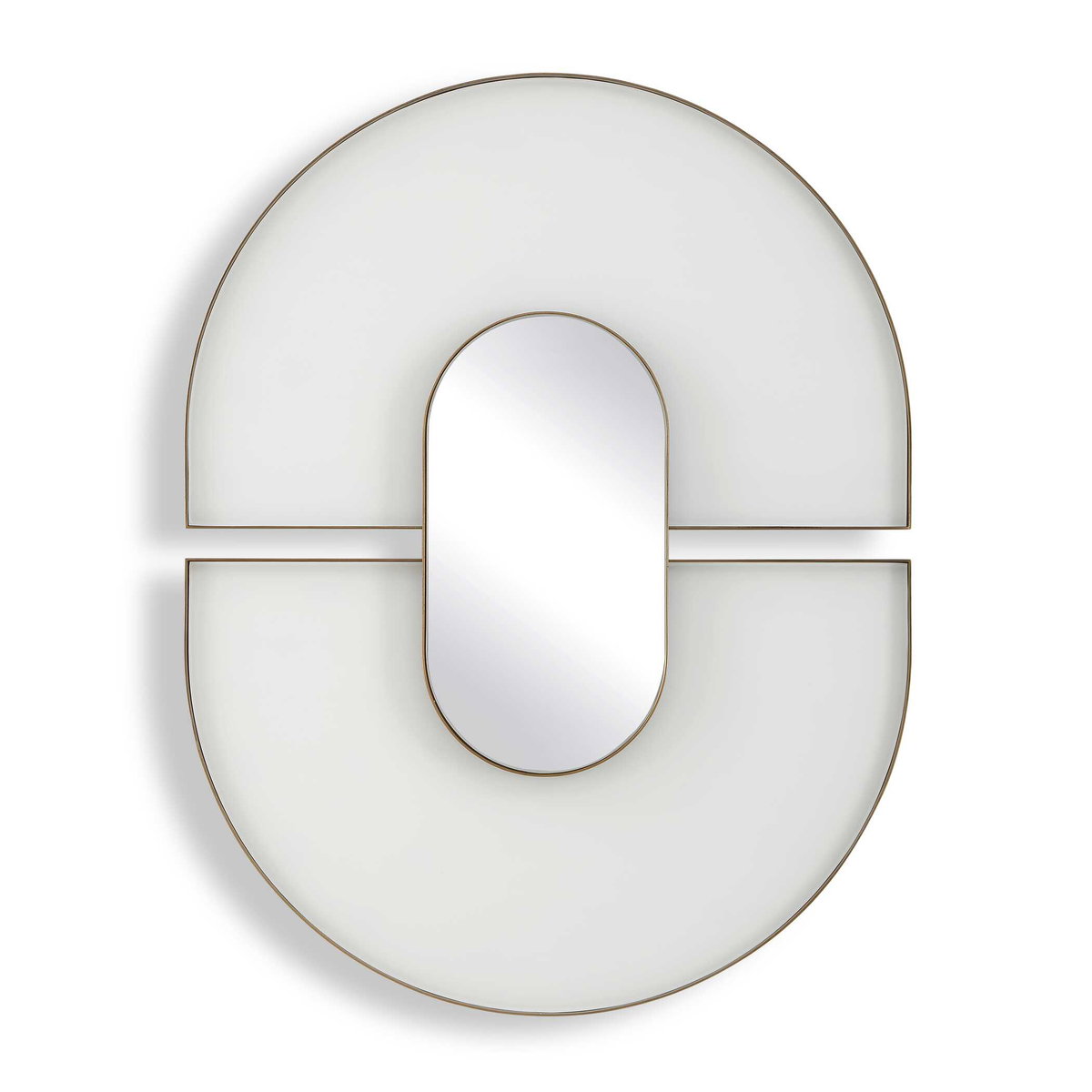 Encase Modern White Oval Mirror, by Uttermost, 1'11.5" width x 2'6.5" height x 1.62" depth View 1