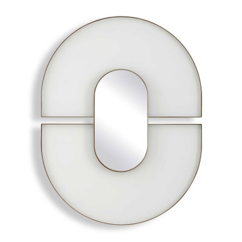 Encase Modern White Oval Mirror