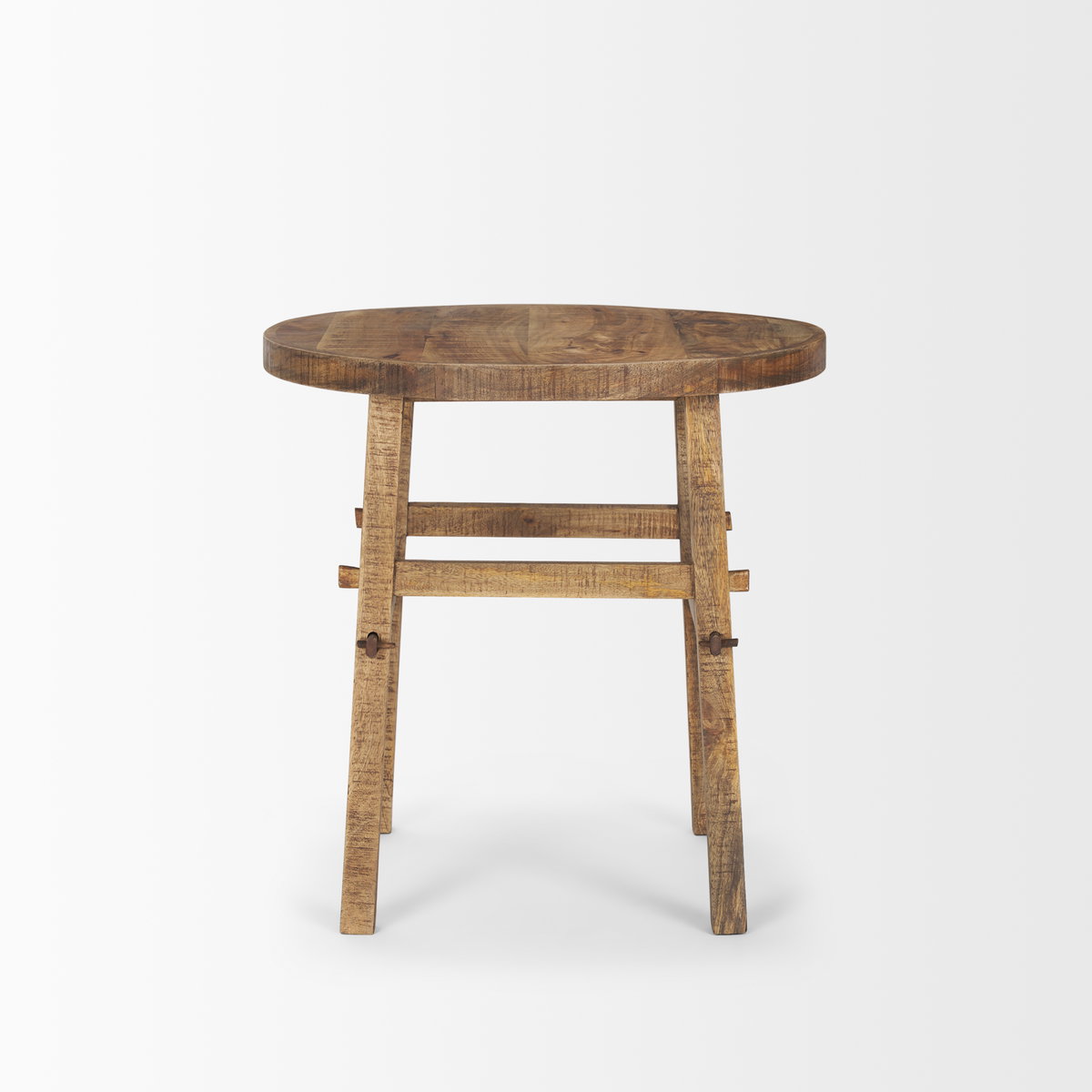 Rosie Large Brown Wood End Table, Side & End Table by Mercana, 26" length x 26" width x 26" height View 2