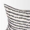 Jenna 14x26 Cream with Black Print Linen Lumbar Decorative Pillow Cover, by Mercana, 14" length x 26" width x 0.2" height thumbnail 9