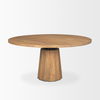 Swanson 60' Light Brown Wood Round Pedestal Dining Table thumbnail 4