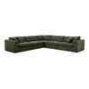 Rue Classic L Modular Sectional Dark Green, Sectional Sofa by Moe's Home, 136.2" width x 23.6" height x 136.2" depth thumbnail 1