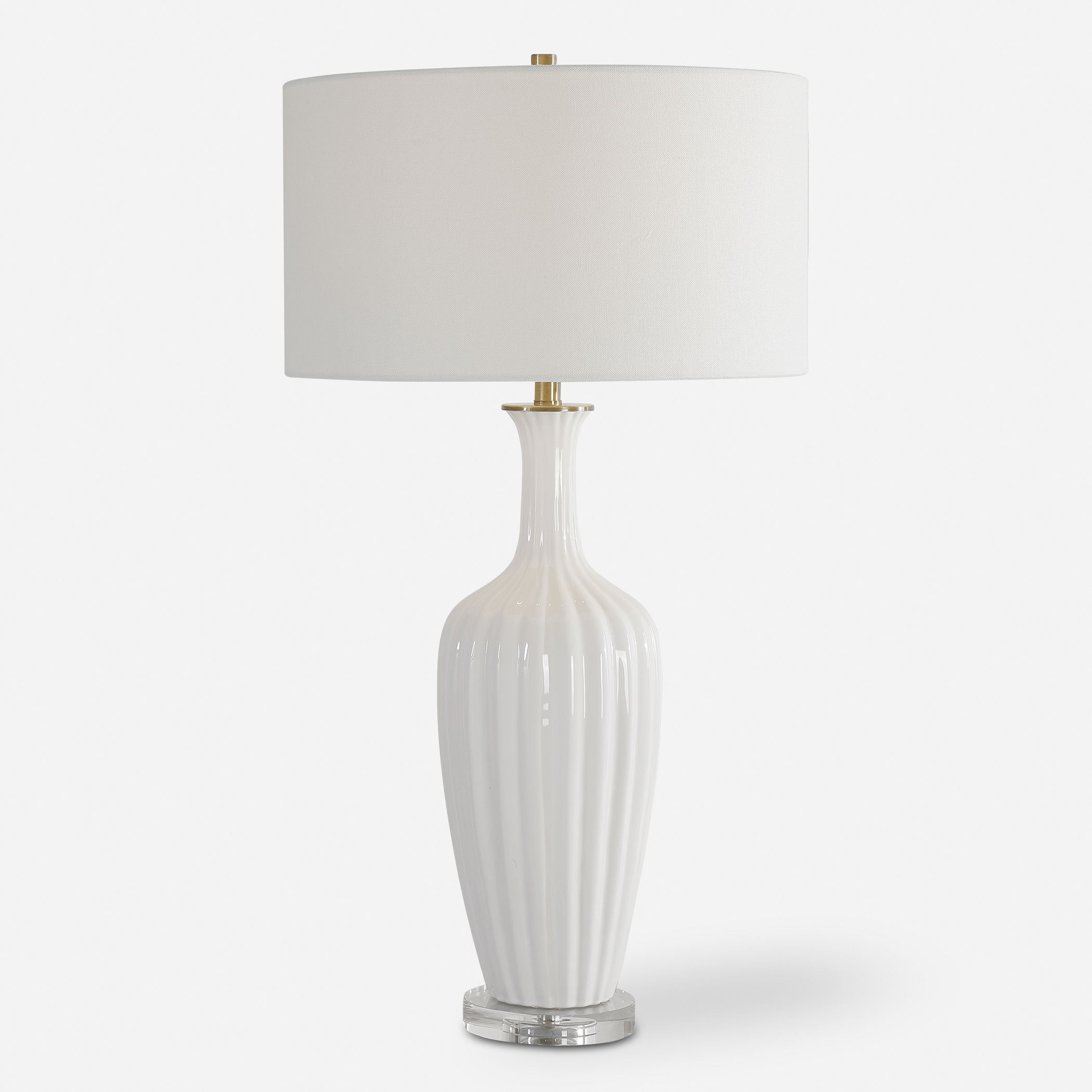 Strauss White Ceramic Table Lamp large image 