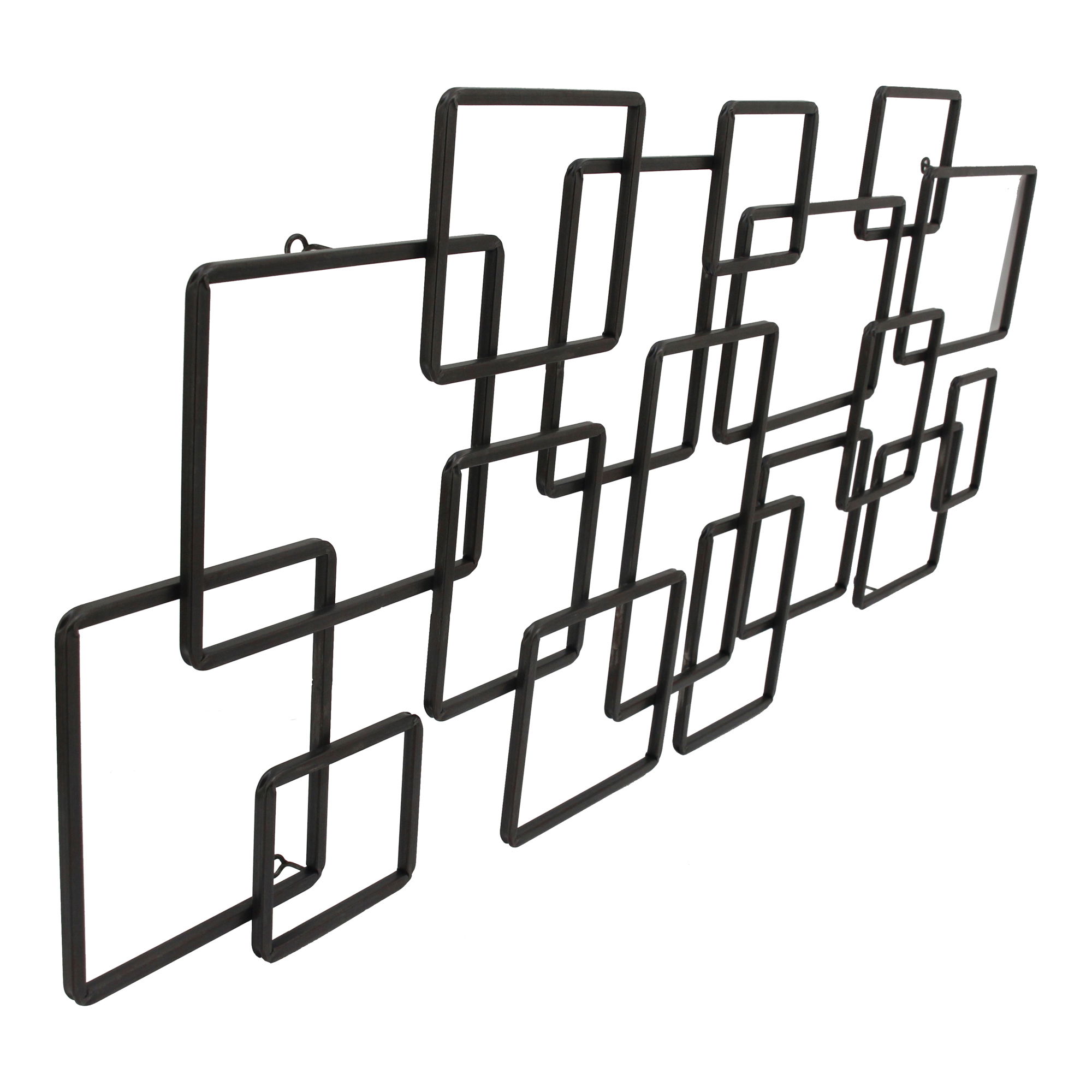 Steel Squares Wall Decor Black large image 