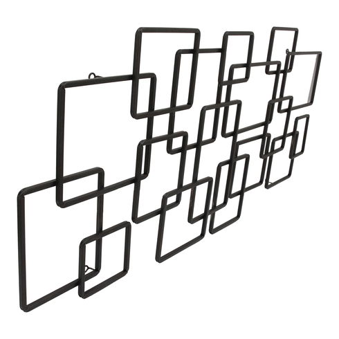 Steel Squares Wall Decor Black