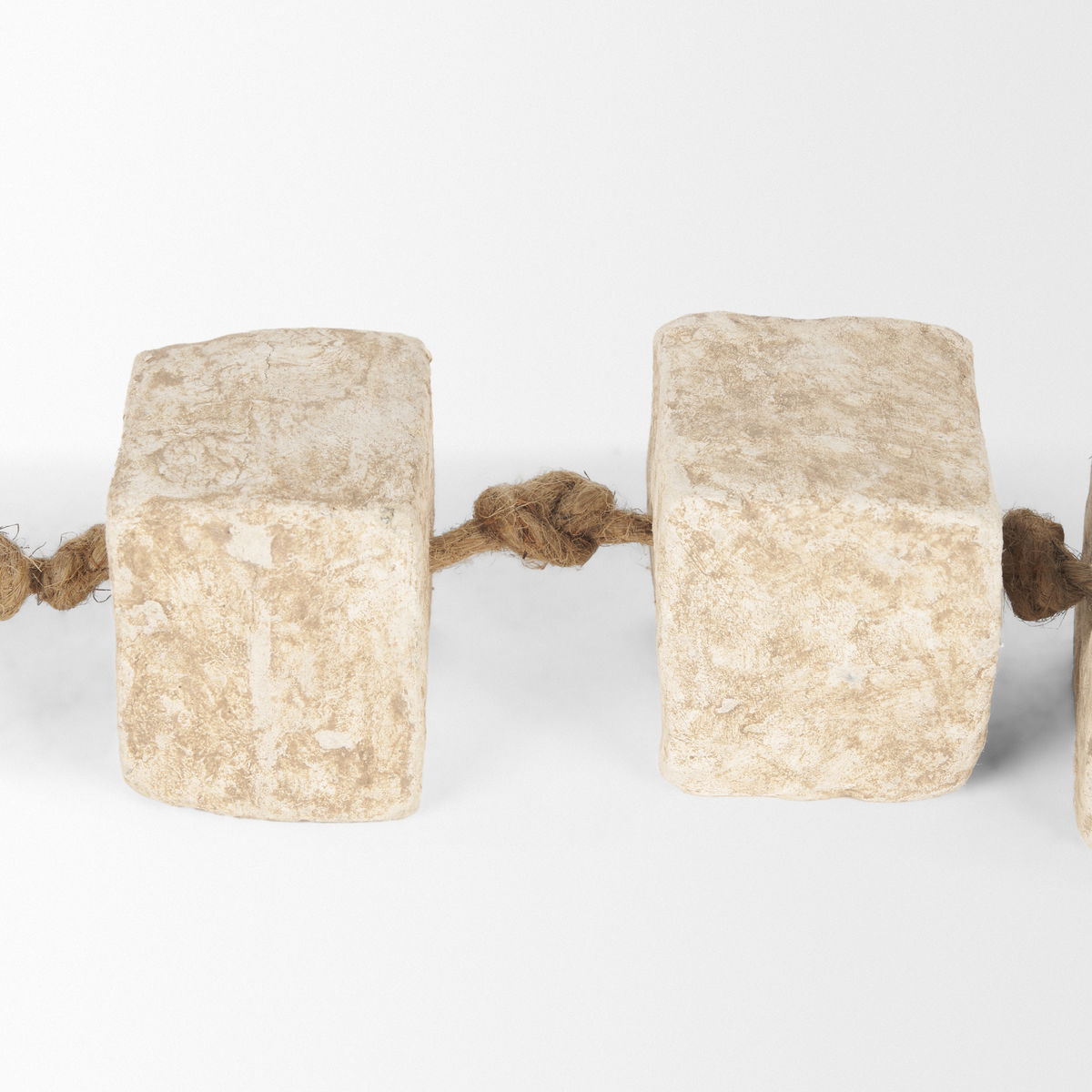 Mala Beige Paper Mache Cube Garland, Decorative Object by Mercana, 40" length x 2" width x 2" height View 7