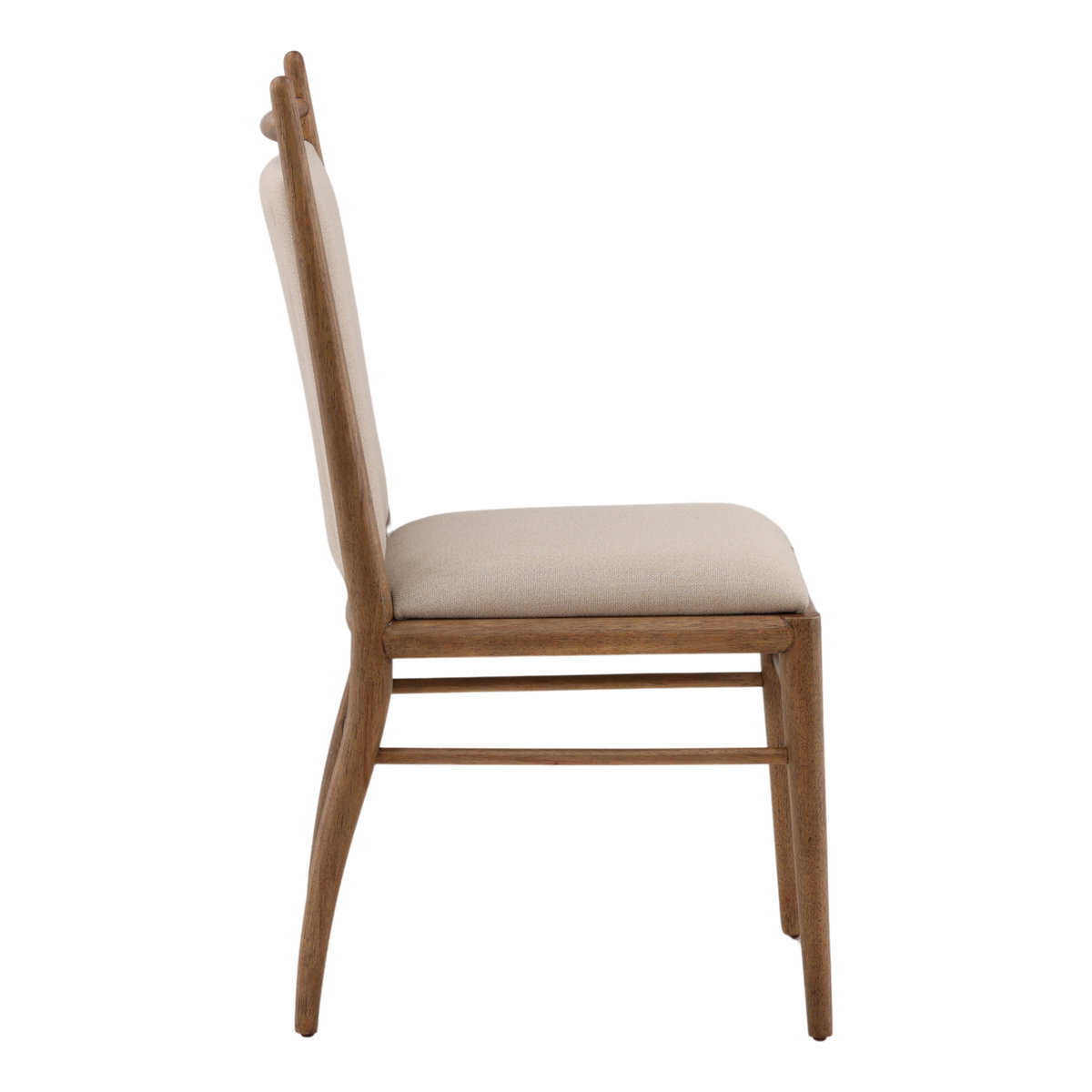 Reuben Dining Chair Set of 2 Beige, by Dovetail, 19" width x 40.25" height x 24.75" depth View 3