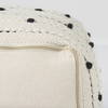 Amaira  Cream/Black/White patterned Wool and Cotton Pouf, Ottoman by Mercana, 16" length x 16" width x 16" height thumbnail 10