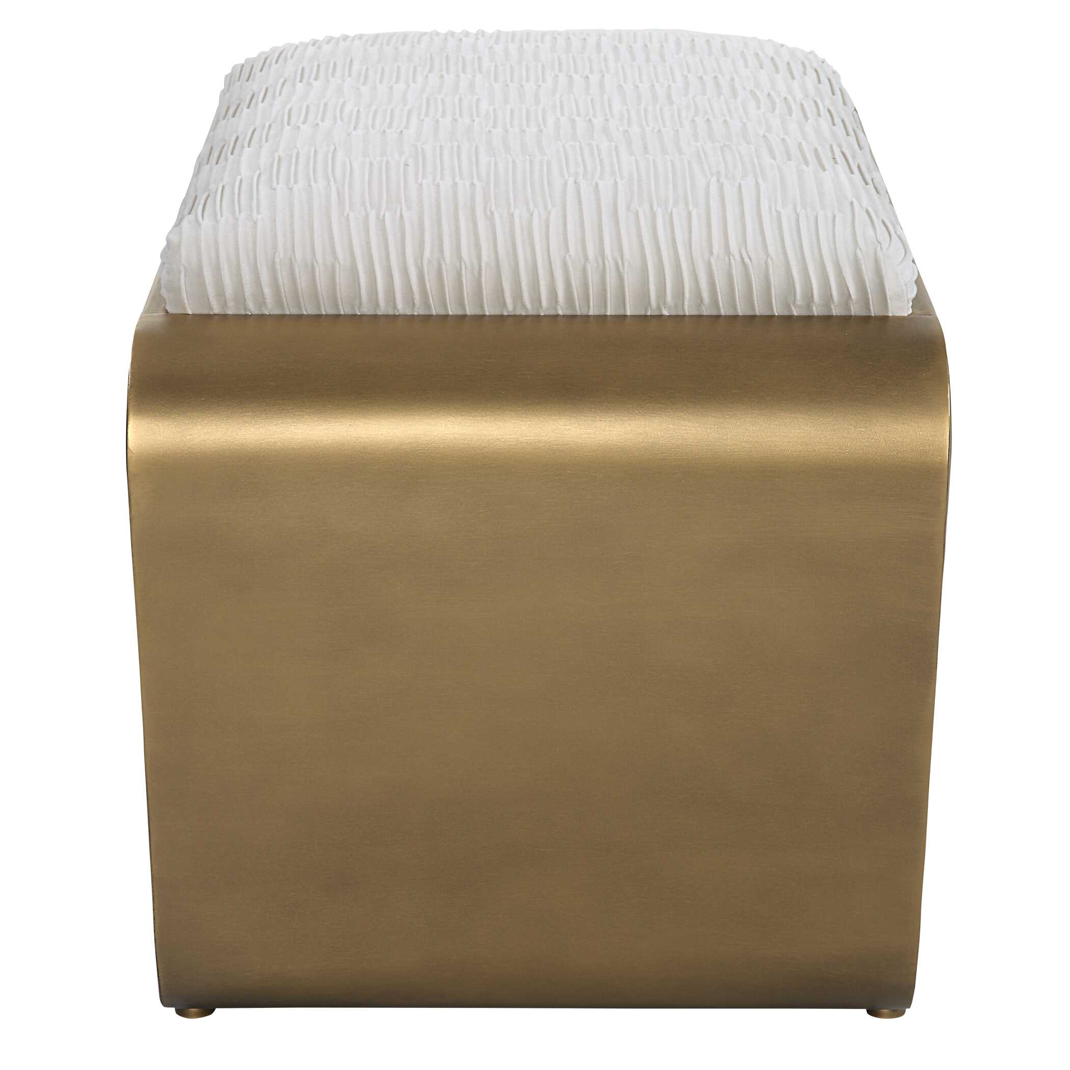 Hoop Small Gold Bench, Furniture by Uttermost, 23.75" width x 19.25" height x 15.75" depth View 5