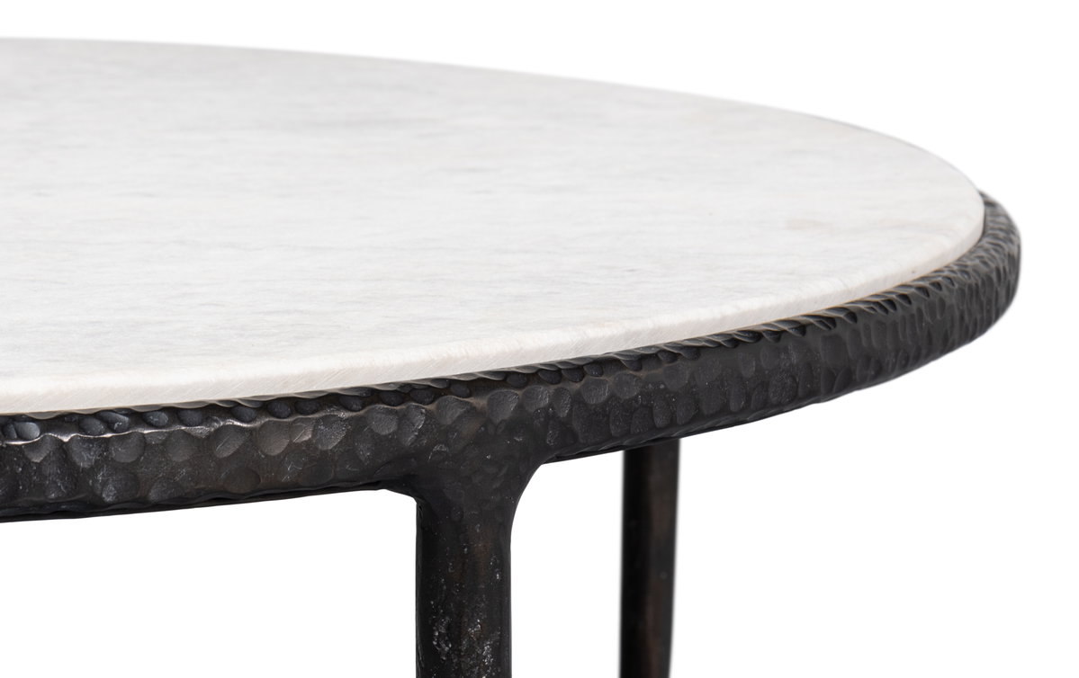Dakor Round Side Table, by Sarreid, 2' length x 2' width x 1'10" height View 3
