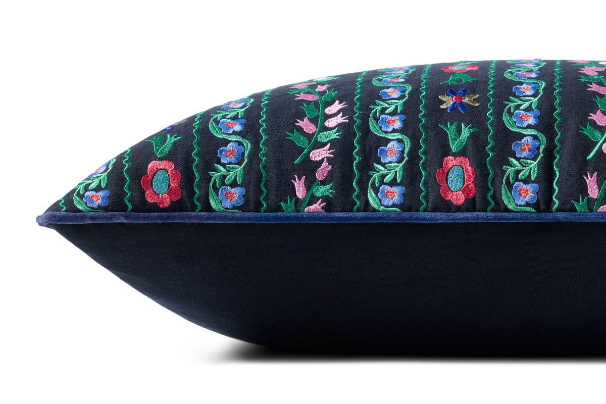 Rifle Paper Co. x Loloi Delphine Pillow, Decorative Pillow, 22" length x 22" width View 2