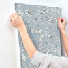 Passion Flower Toile Sky Blue Wallpaper thumbnail 5