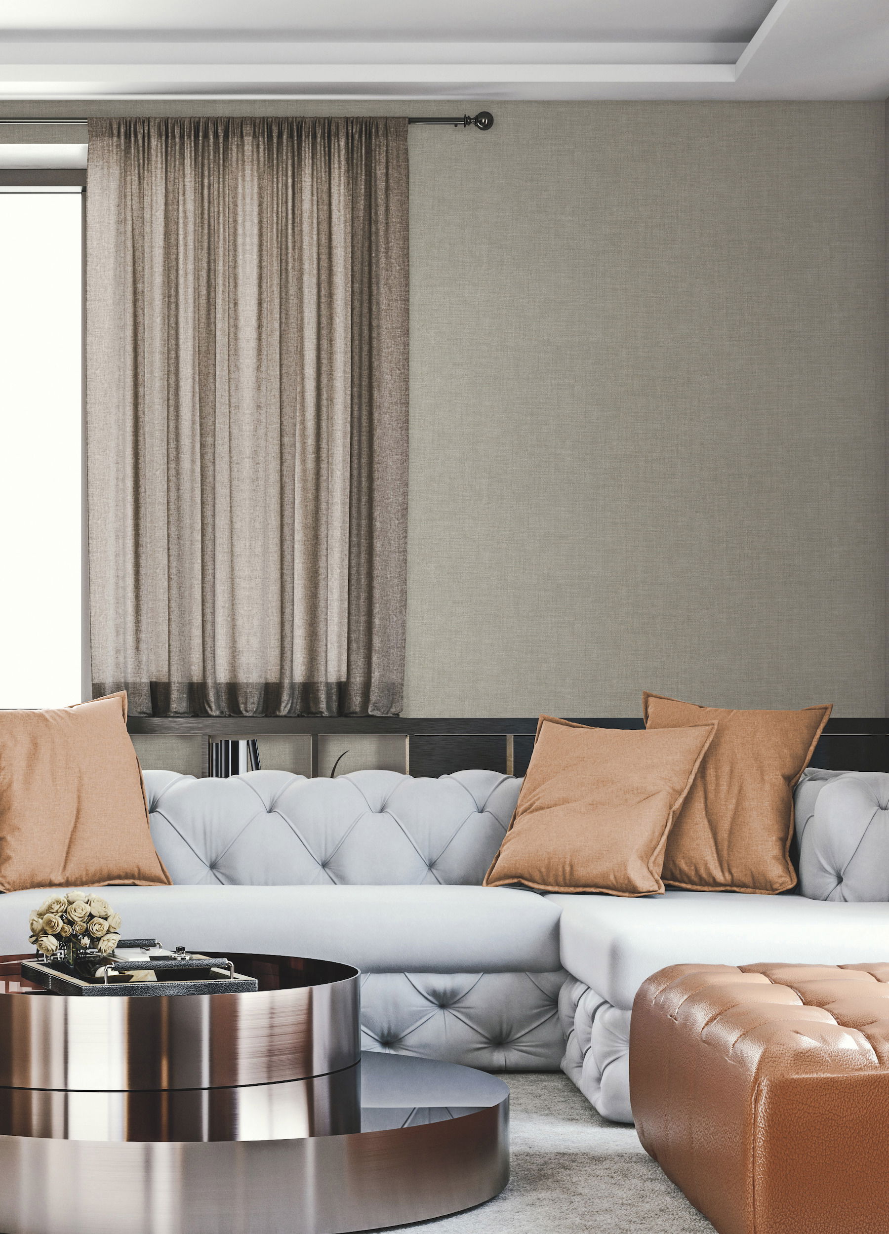 Gunny Sack Texture Green Wallpaper, by York Wall, 33' length x 1'8.5" width x 0.02" depth View 2