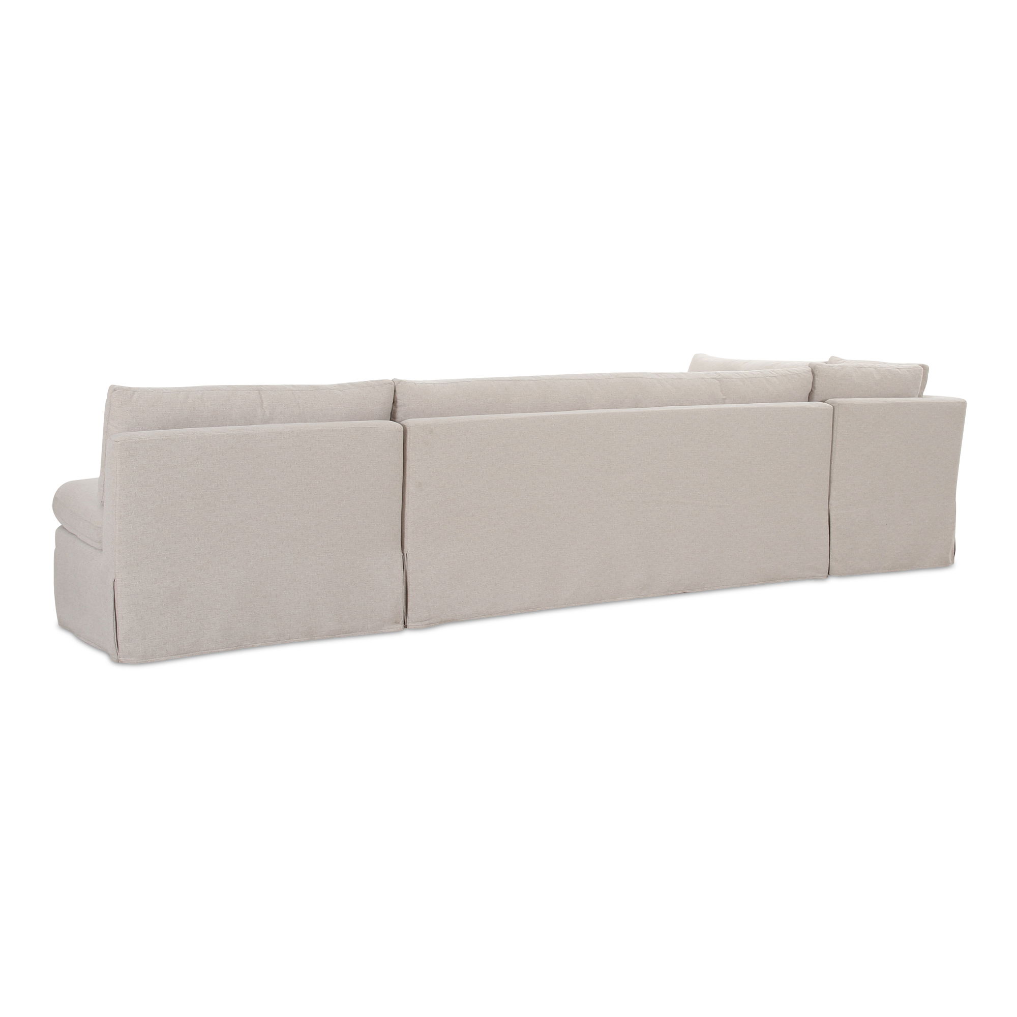 Fable Slipcover Dining Banquette L-shape Beige 139.5in large image 