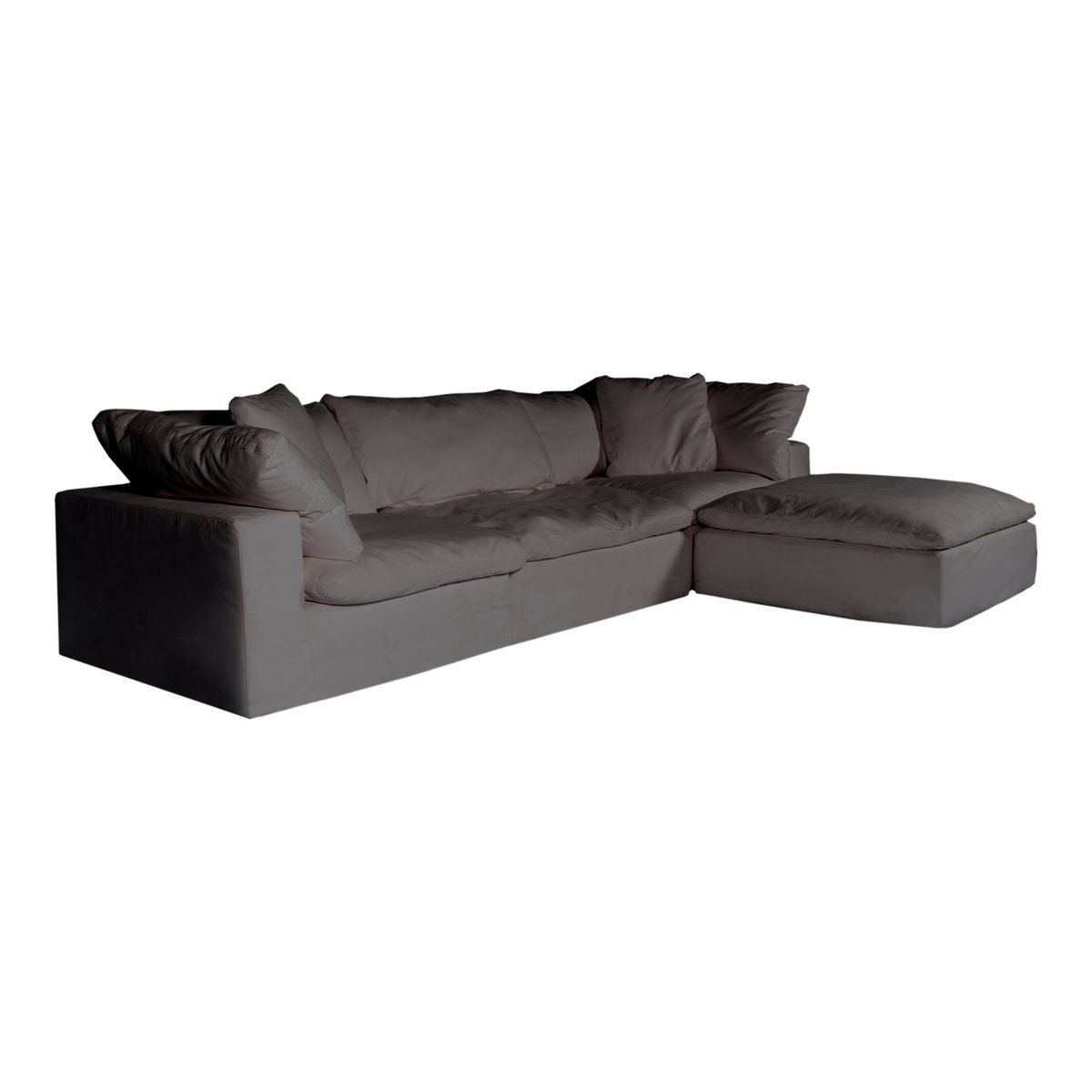 Clay Lounge Modular Sectional Light Grey, Sectional Sofa by Moe's Home, 133.5" width x 32.5" height x 89" depth View 2