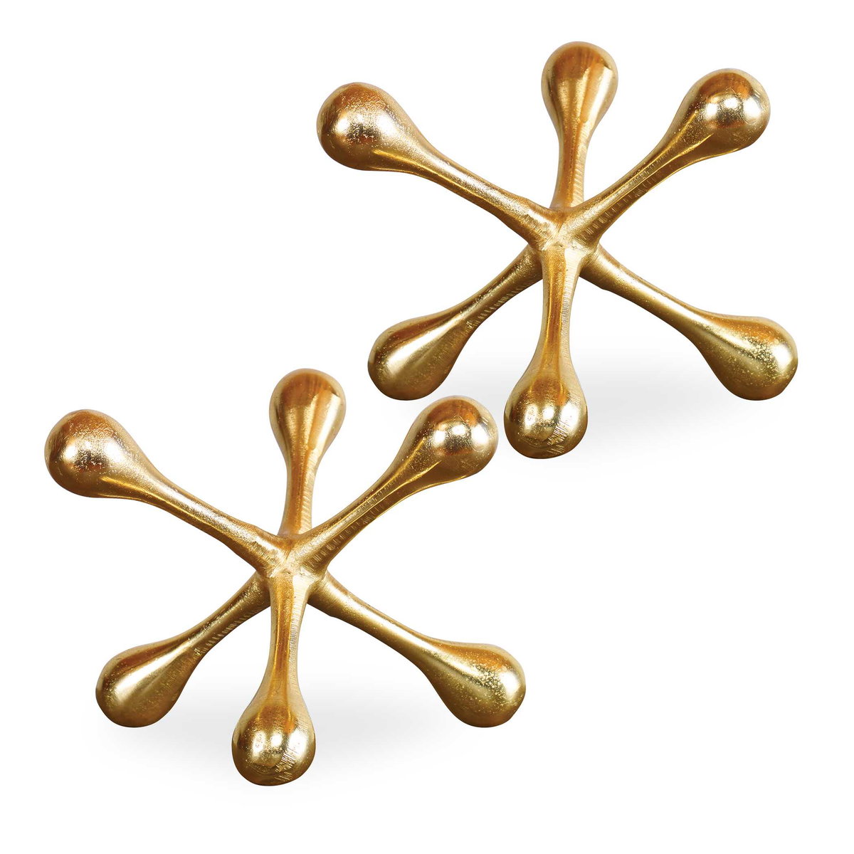 Harlan Brass Objects Set/2, Tabletop Decor by Uttermost, 6.5" width x 5.5" height x 6.5" depth View 1