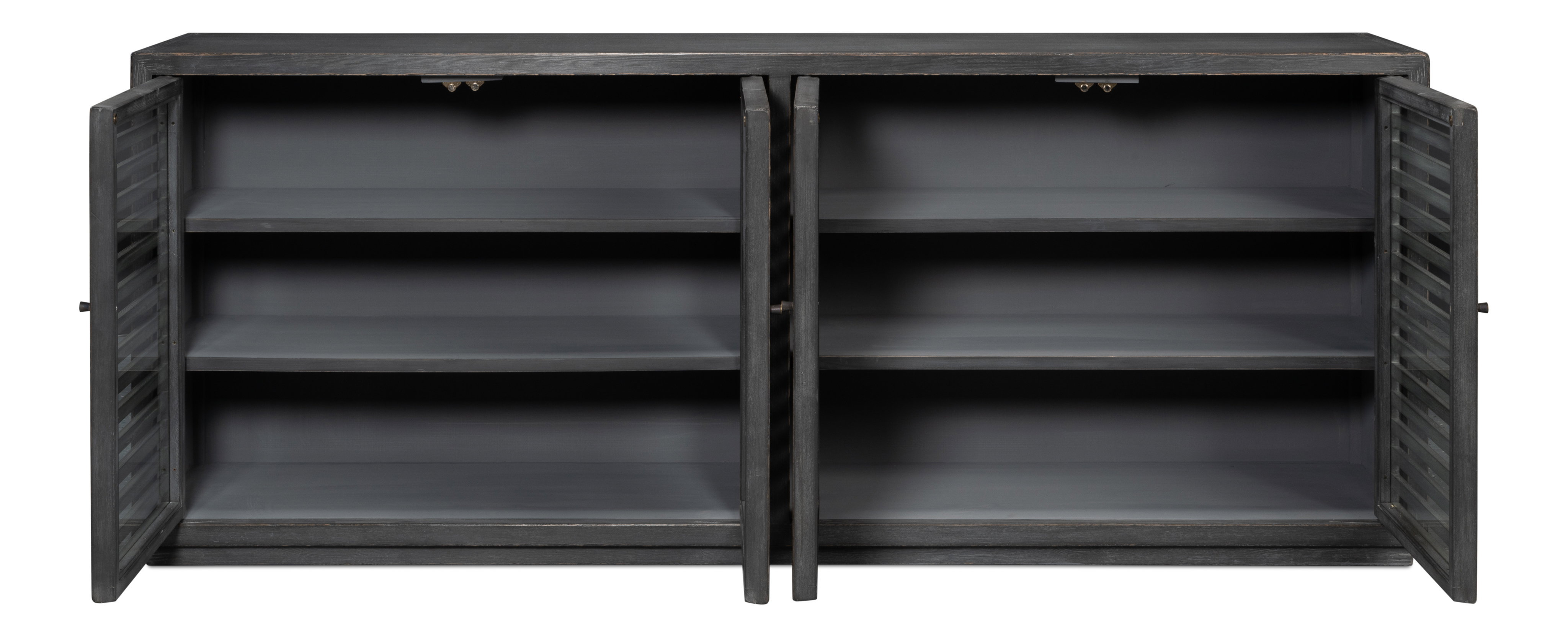 St Lucia Sideboard W/Solid Sides, Cabinets & Sideboard by Sarreid, 92" length x 20" width x 37" height View 9