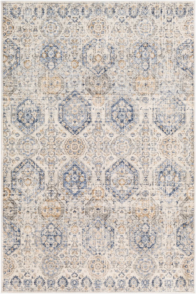 Indigo Machine Woven Rug, by Surya, 7'2.61" length x 5'1.02" width