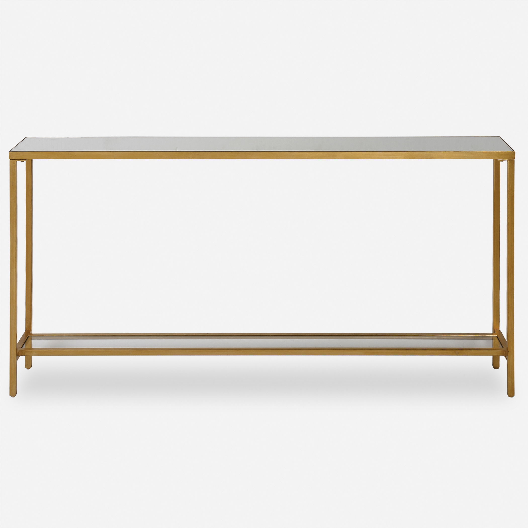 Hayley Gold Console Table, Furniture by Uttermost, 60" width x 31" height x 10" depth View 1