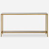 Hayley Gold Console Table, Furniture by Uttermost, 60" width x 31" height x 10" depth thumbnail 1