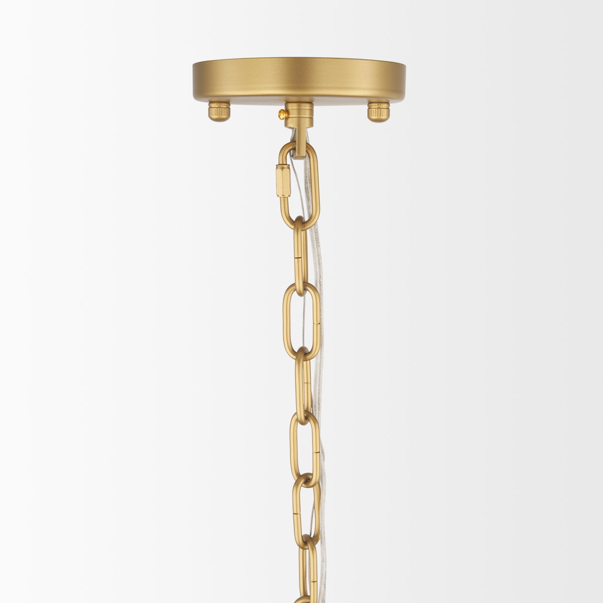 Barbara Brushed Gold Metal with Frosted Glass Globes  18-Light Chandelier, by Mercana, 48.82" length x 48.82" width x 48.82" height View 5