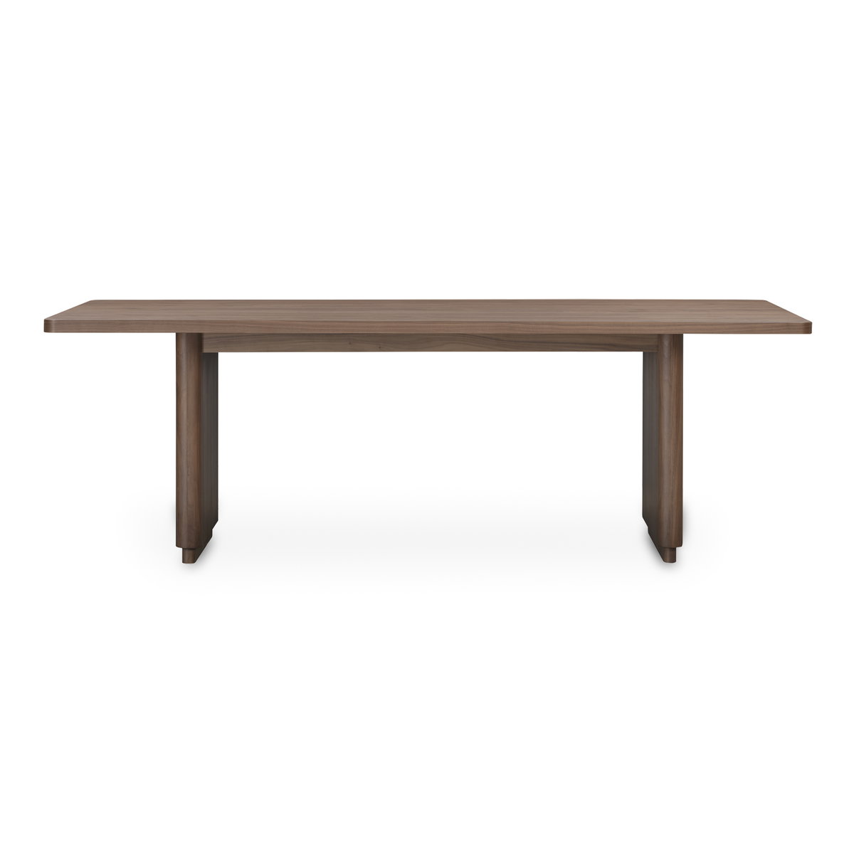 Round Off Small Dining Table Walnut Brown, by Moe's Home, 88" width x 29" height x 39" depth View 1