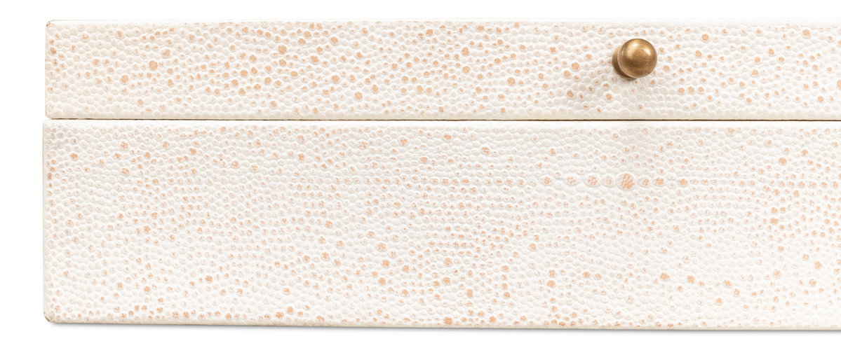 Gatsburg Shagreen Box Osprey White  S/2, by Sarreid, 6" length x 1' width x 3" height View 8