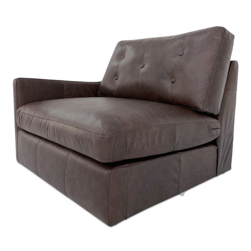 Thurlow Left Arm Facing Chair Espresso Brown Leather