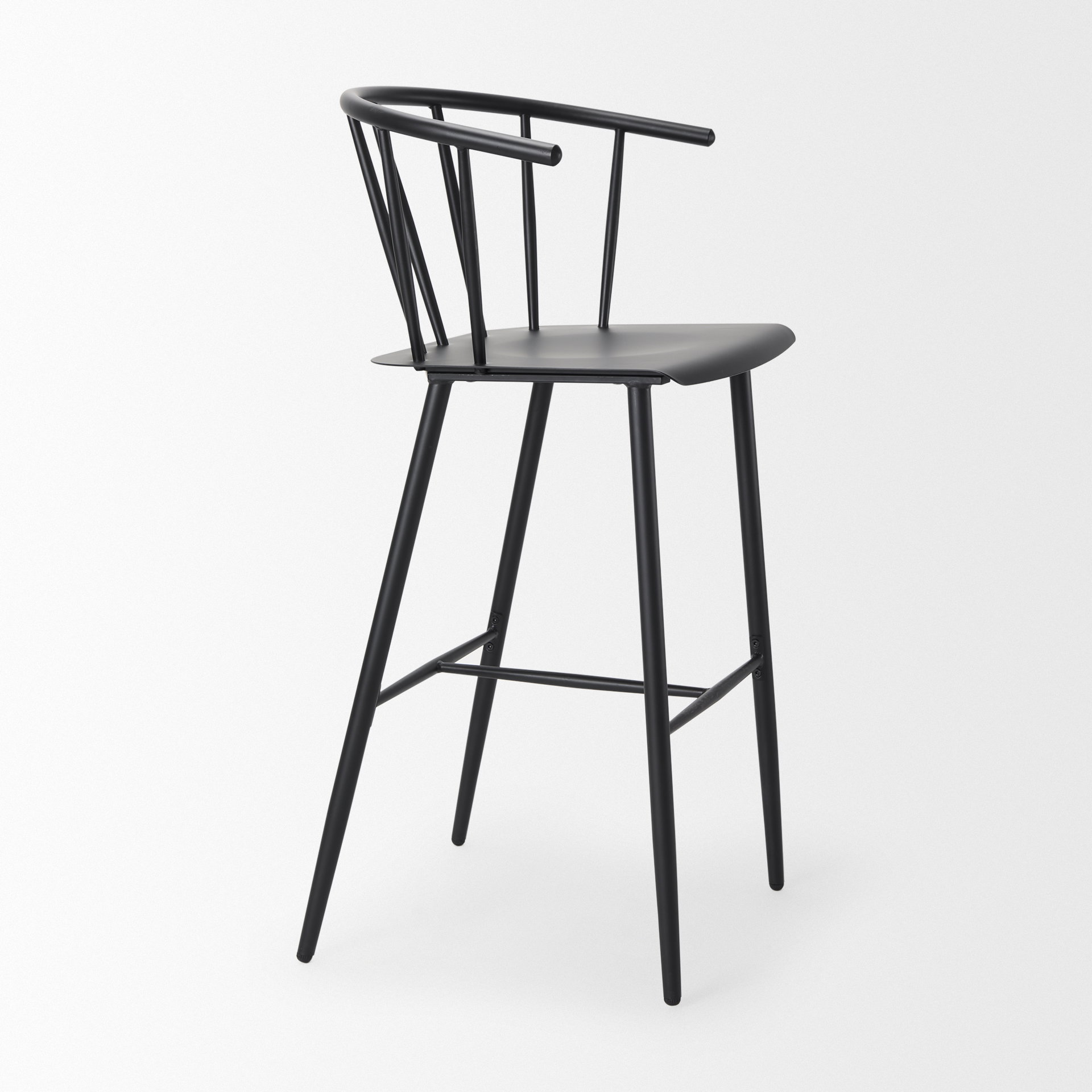 Colin Black Metal Bar Stool, Counter & Bar Stool by Mercana, 21" length x 22.8" width x 42.13" height View 7