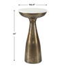 Torin Marble & Brass Drink Table, Side & End Table by Uttermost, 12" width x 22" height x 12" depth thumbnail 3